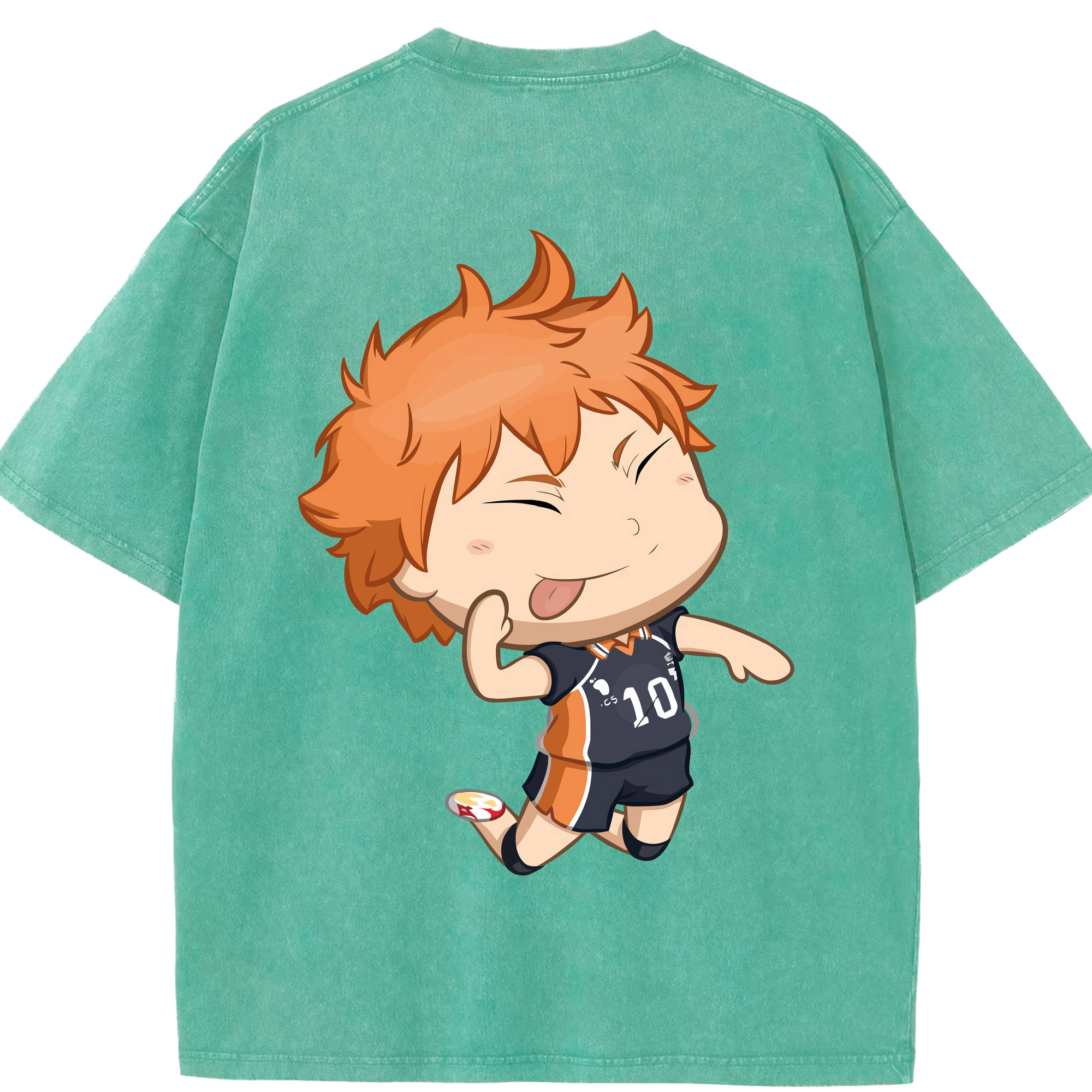 （画像用） ハイキュー!! Haikyu!! 綿100% ヴィンテージ風 半袖Tシャツ（背面プリント）